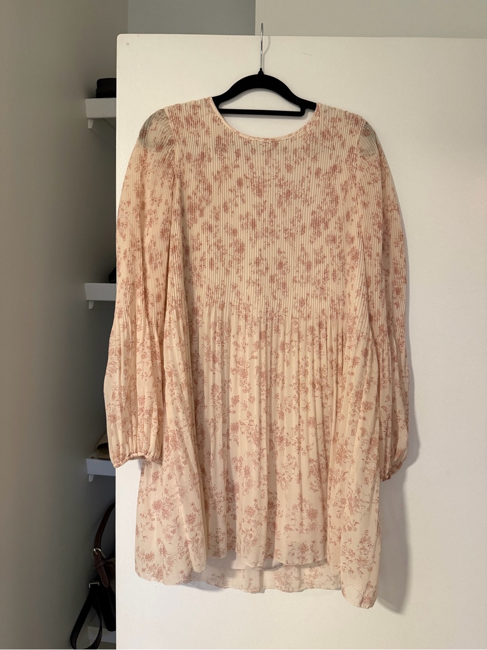 Wilfred Daydreamer Cream Mini Dress with Pink Floral Print